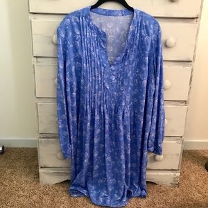 Blue floral pattern dress